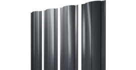 Штакетник Круглый с прямым резом 0,45 PE-Double RAL 7024 мокрый асфальт