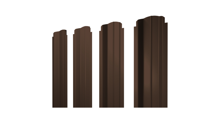 Штакетник П-образный B фигурный 0,45 PE-Double RAL 8017 шоколад