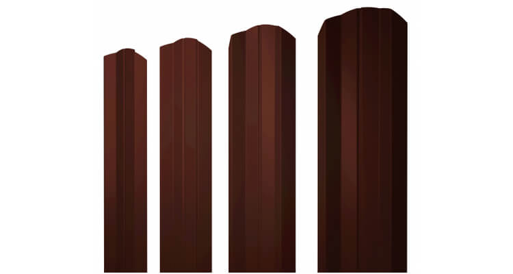 Штакетник М-образный А фигурный 0,45 PE-Double RR 32 темно-коричневый