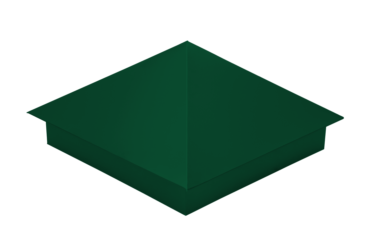 Колпак на столб 390х390мм 0.4 PE с пленкой RAL 6005 зеленый мох