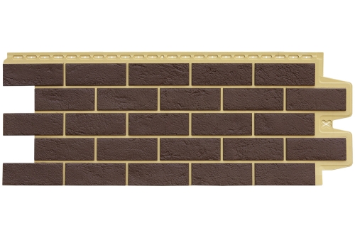 Фасадная панель GL Состаренный кирпич Design Plus каштан с песочным швом