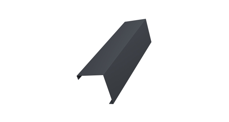 Декоративная накладка на столб универсальная угловая 62х55 для забора жалюзи 0,45 PE-Double RAL 7024 мокрый асфальт (2,5м)