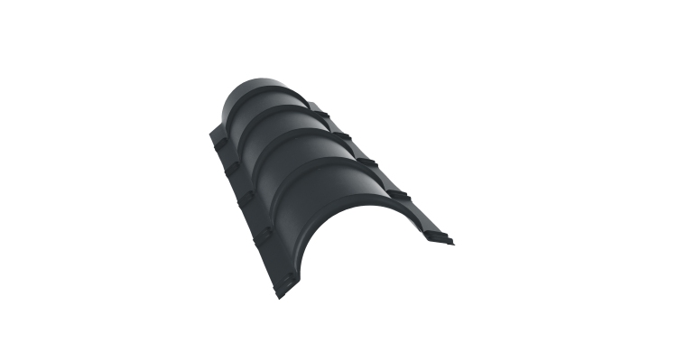 Планка малого конька полукруглого 0,5 PurPro Matt 275 RAL 7016 антрацитово-серый (1,97м)