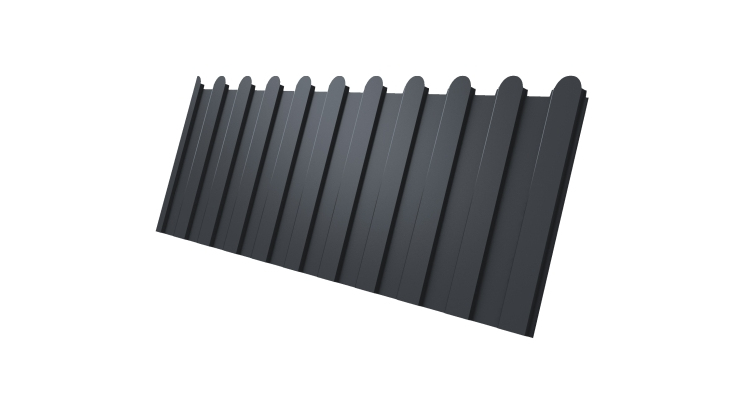 Профнастил С8A фигурный 0,4 PE-Matt-Double RAL 7024 мокрый асфальт