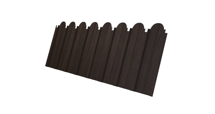 Профнастил C10A фигурный 0.45 Print Elite с пленкой Coffee Wood Blesk TwinColor