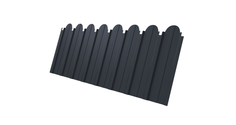 Профнастил C10A фигурный 0.5 Satin Matt TX RAL 7024 мокрый асфальт