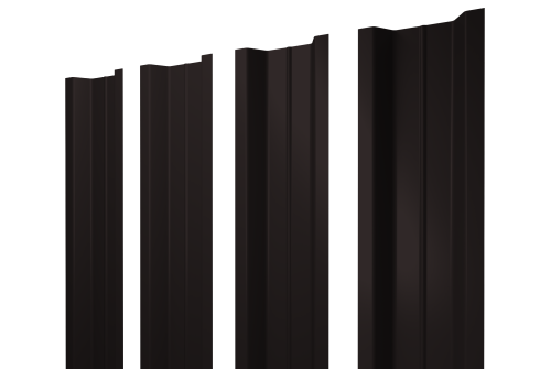 Штакетник П-образный В с прямым резом 0,5 Satin RAL 9005 черный