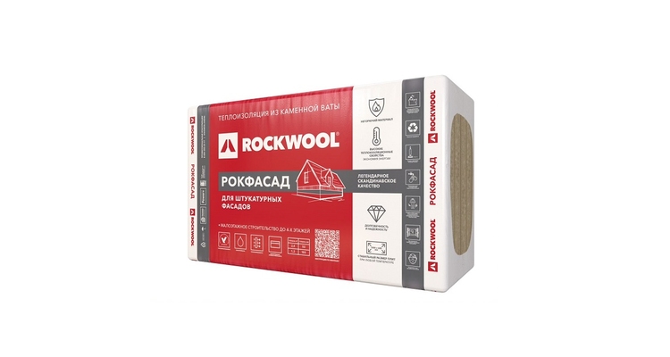 Утеплитель Rockwool Рокфасад, 1000х600х50мм (в упак.0,24 м3)