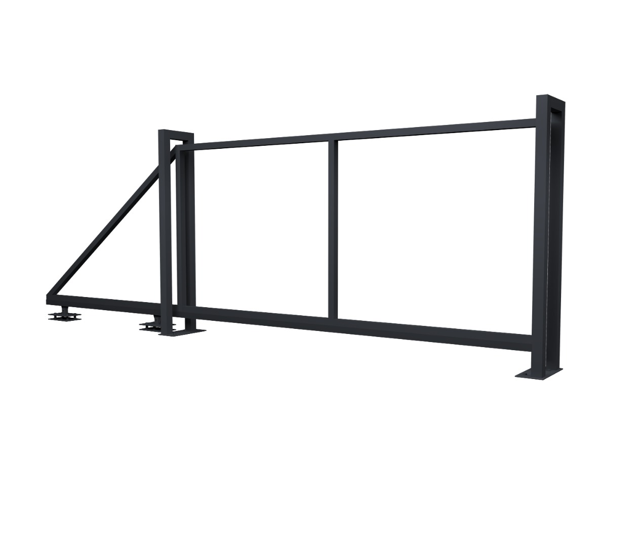 Ворота откатные Жалюзи Texas 1.5х3.5 RAL 7024 без заполнения (ламель 150 мм)