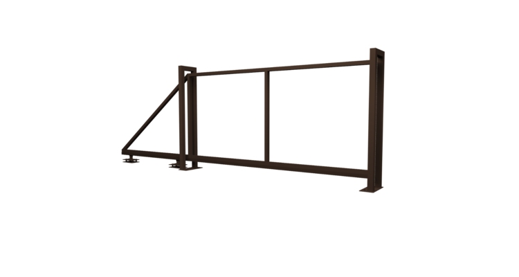 Ворота откатные Жалюзи Texas 2.0х4.0 RAL 8017 без заполнения (ламель 125 мм)