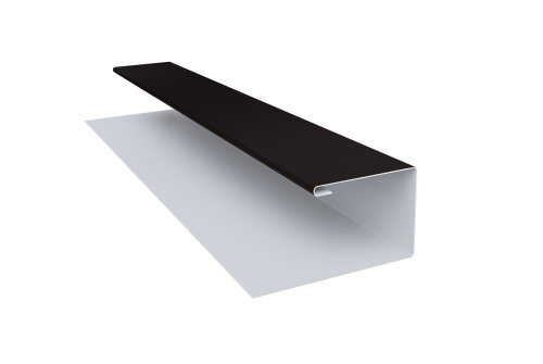 Планка П-образная Экобрус 0,5 Satin Matt TX RAL 9005 черный (2м)