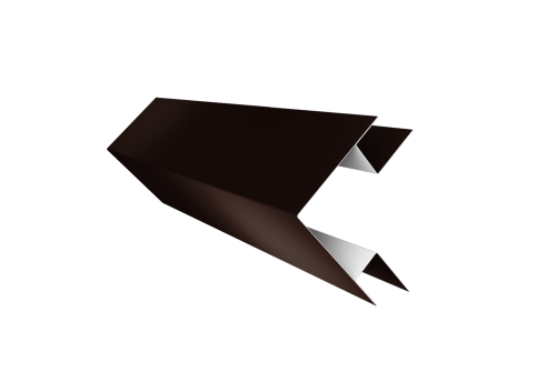 Планка угла внешнего сложного Экобрус Grand Line 0,45 Drap TX RAL 8017 шоколад (3м)