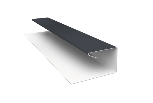 Планка П-образная завершающая сложная (КД) 0,45 Drap TX RAL 7024 мокрый асфальт (3м)