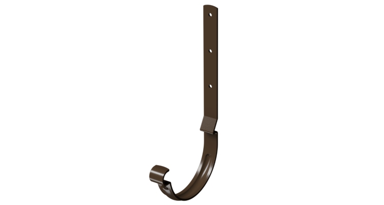 Карнизный крюк для желоба длинный Stal Premium, каштан