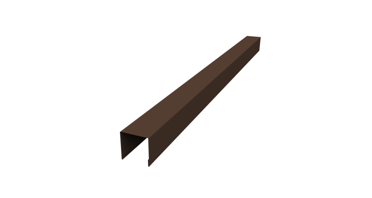 Планка вертикальная лицевая для забора жалюзи Palermo 0,5 Velur X RAL 8017 шоколад (1,8м)