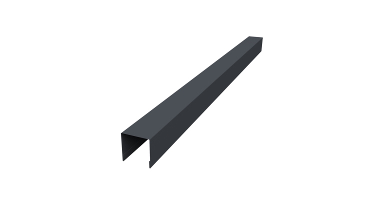 Планка вертикальная лицевая для забора жалюзи Palermo 0,5 Velur X RAL 7024 мокрый асфальт (2,5м)