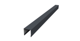 Планка вертикальная лицевая для забора жалюзи Palermo 0,5 Satin Matt RAL 7024 мокрый асфальт (2,5м)