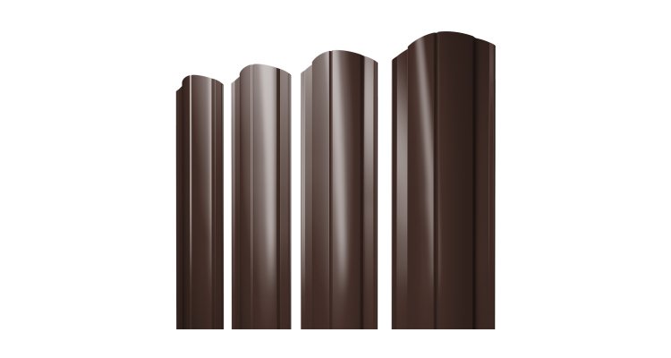 Штакетник Круглый фигурный 0.4 PE RAL 8017 шоколад